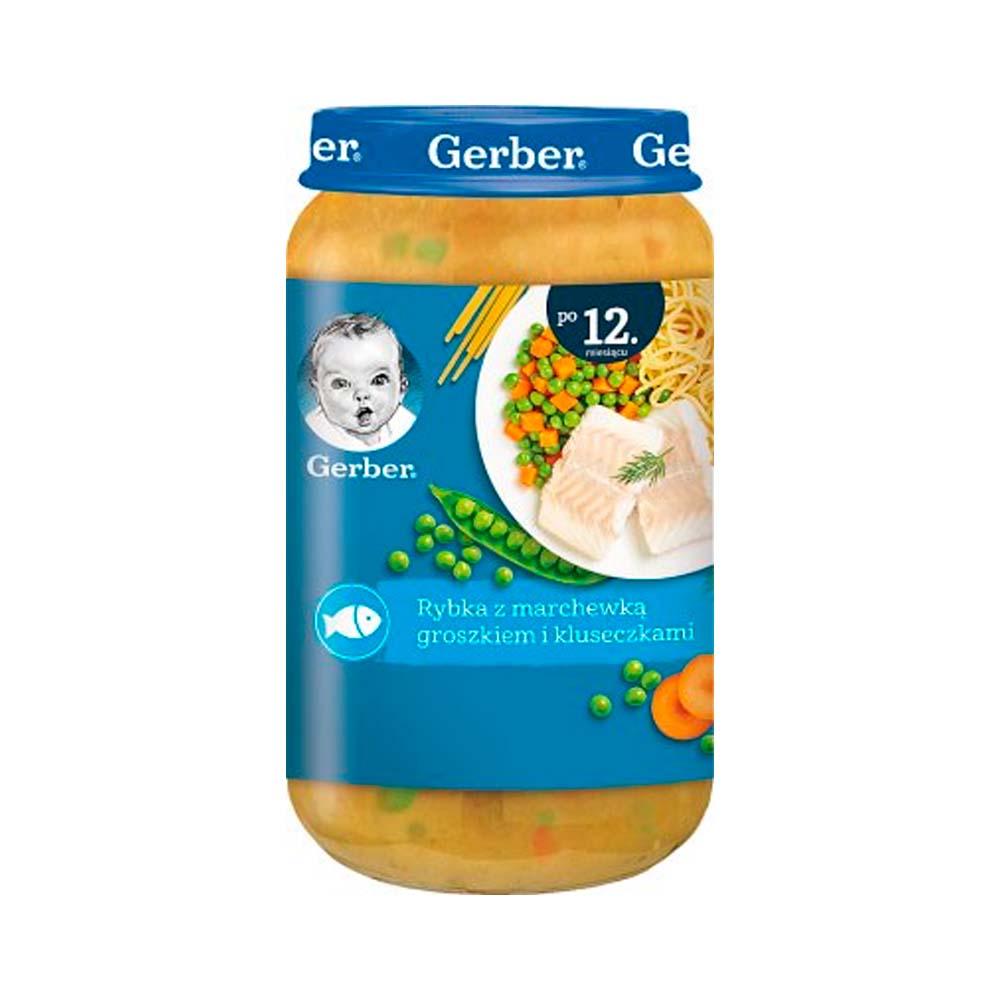 Пюре Gerber Fish рыба Минтай с морковью горошком