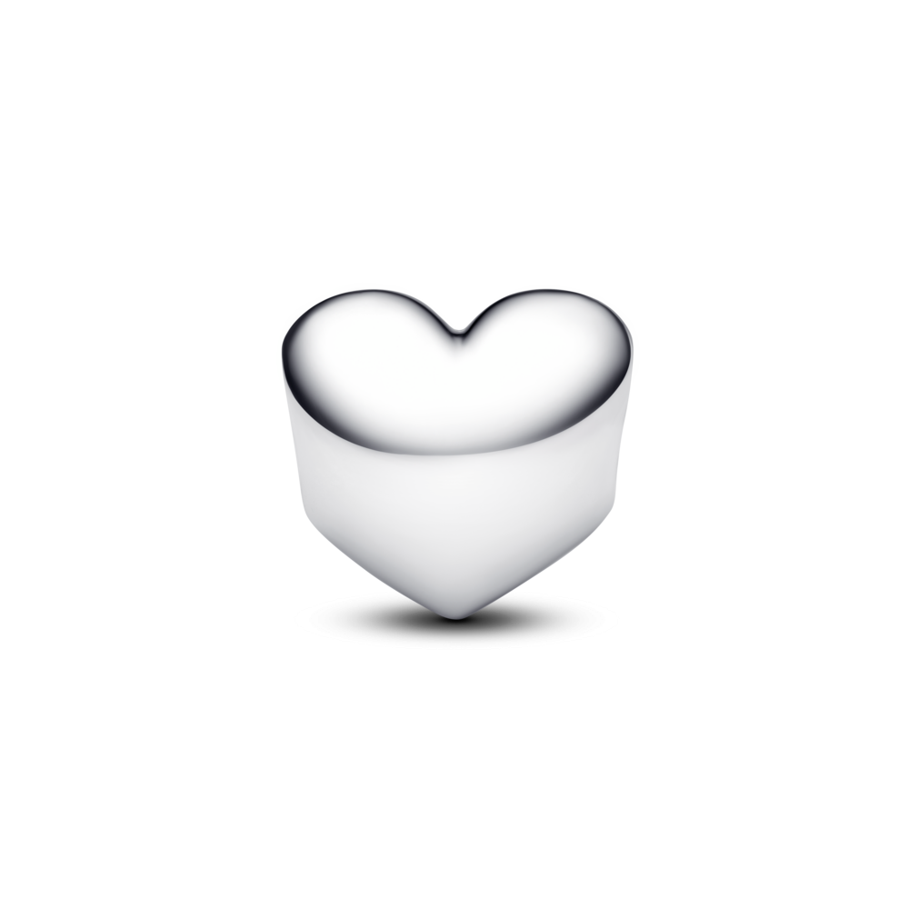 Engravable heart sterling silver charm with honey coloured crystal