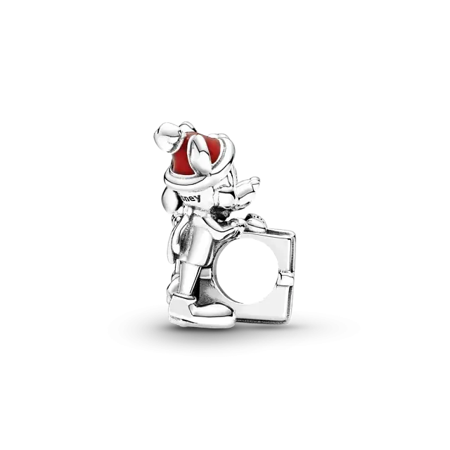 Серебряный шарм Disney Mickey, Minnie и подарочная коробка с красной эмалью