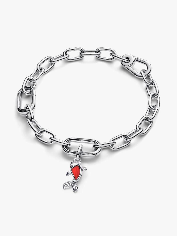 Koi fish sterling silver mini dangle with red Murano glass