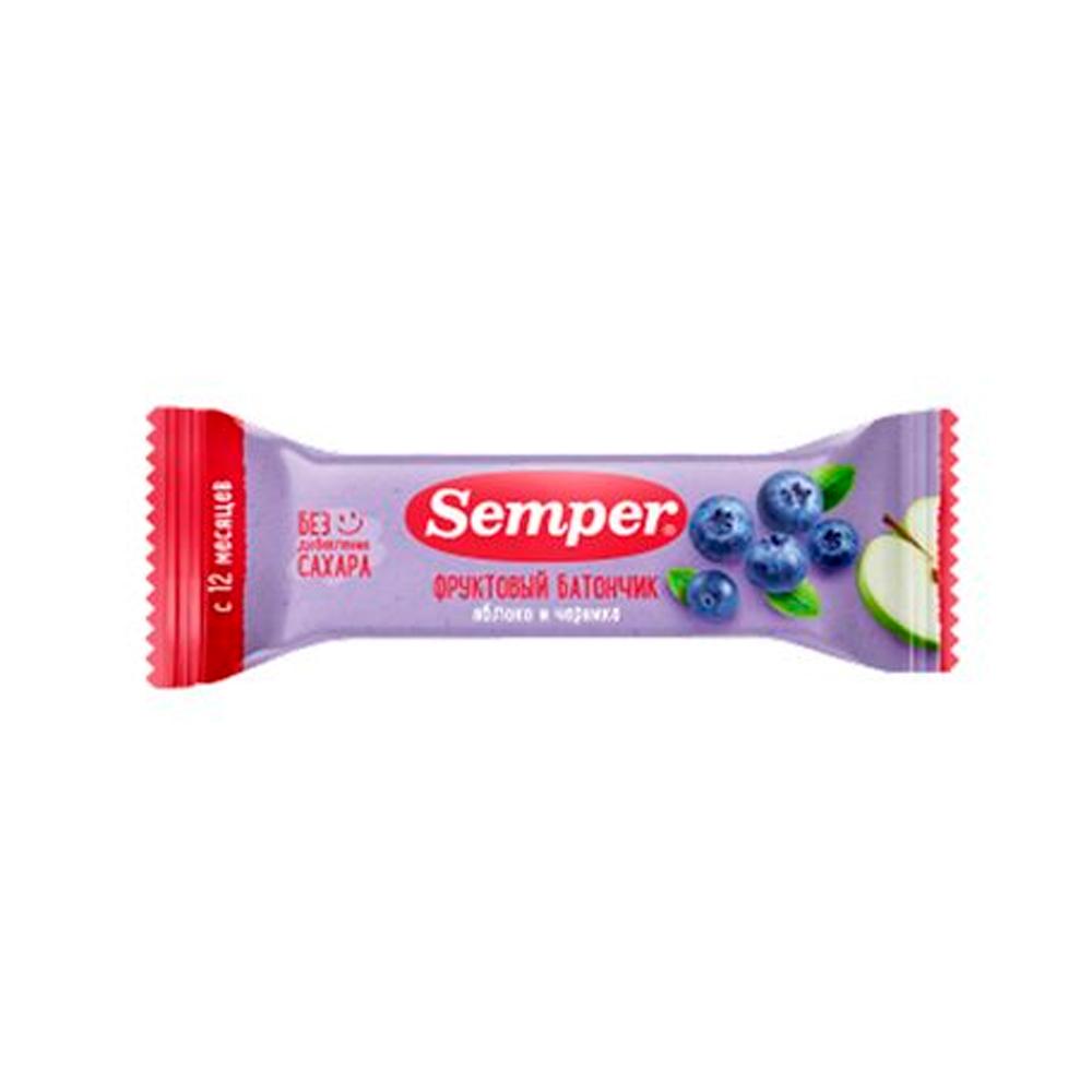 Фруктовый батончик Semper яблоко и черника 12м+ 15 гр