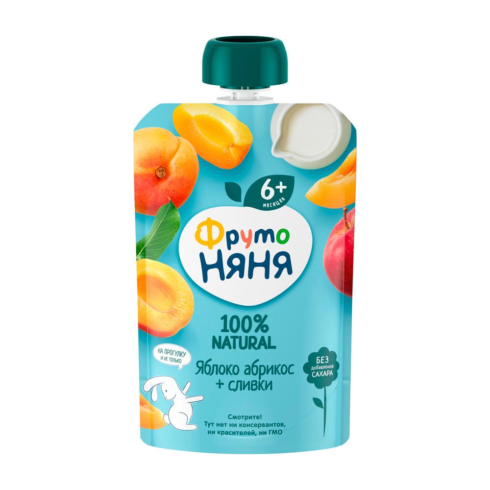 Пюре ФрутоНяня яьлоко абрикос сливки 6м+ 90 гр