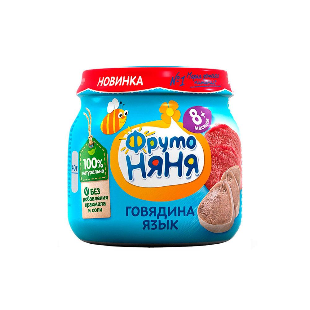 Пюре Фрутоняня говядина язык 8м+ 80 гр