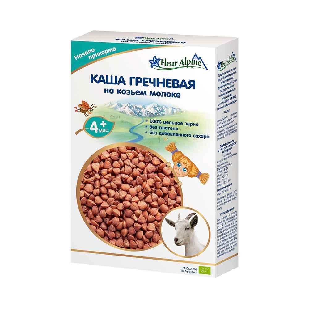 Каша Fleur Alpine на козьем молоке гречневая 4м+ 200 гр