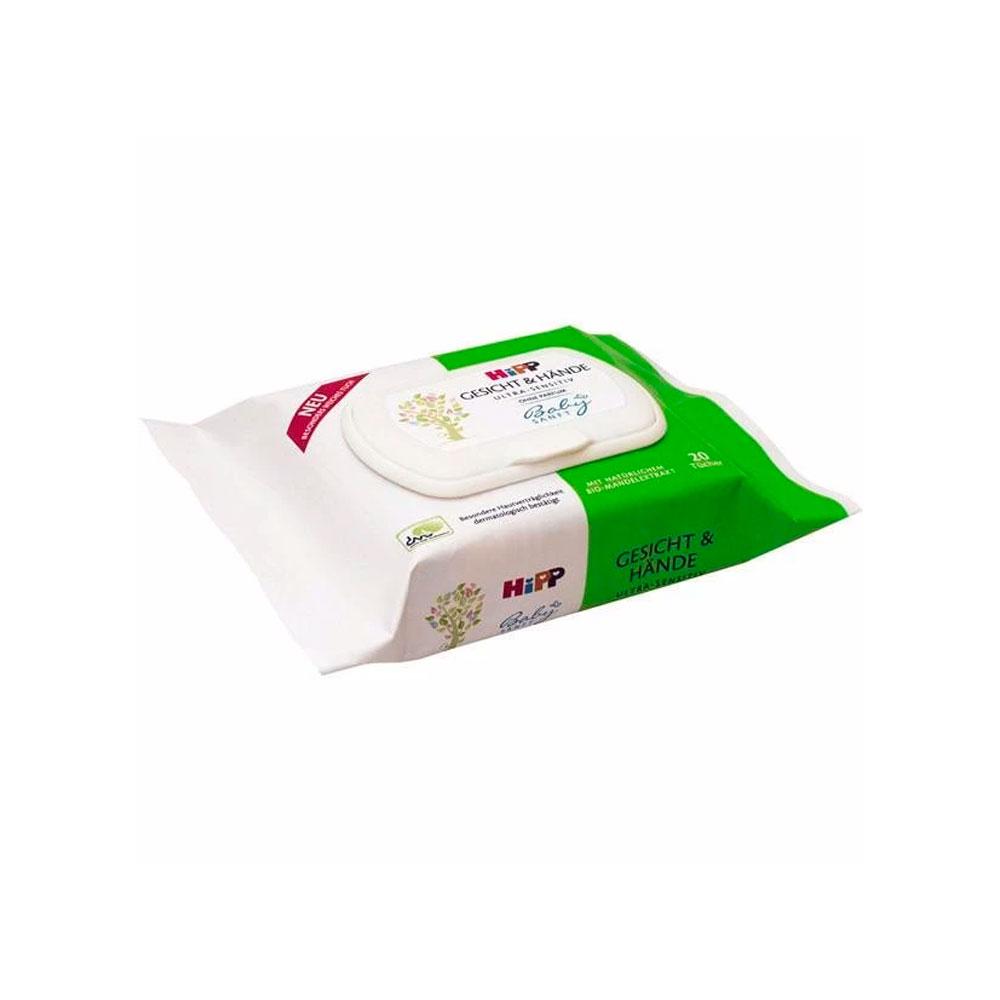 Влажные салфетки HiPP Babysanft  Hand & Face Wipes 0м+ 20 шт