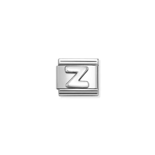 Composable Classic oxidized LETTERS in steel and 925 sterling silver (26_Z)