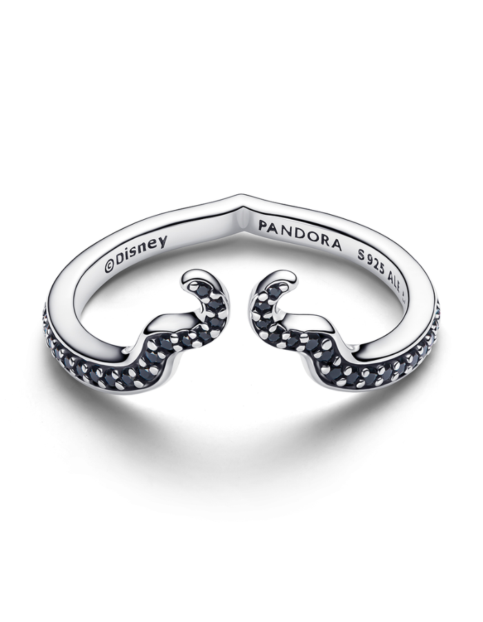 Disney Maleficent sterling silver ring with black crystal