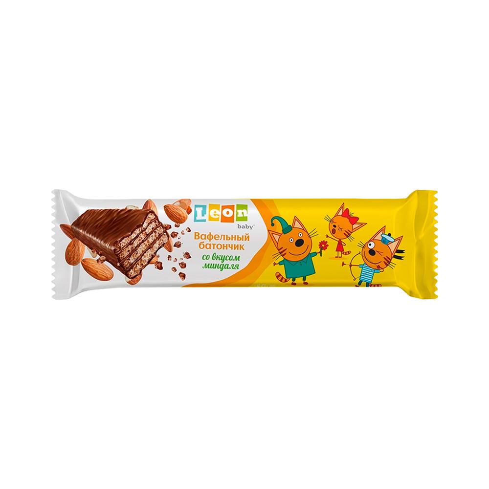 Вафельный батончик Leon baby Три Кота со вкусом миндаля 35 гр