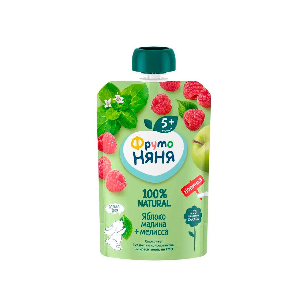 Пюре ФрутоНяня из яблок малины и мелиссы 5м+ 90 гр