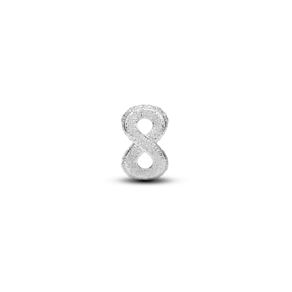 Textured infinity sterling silver mini charm