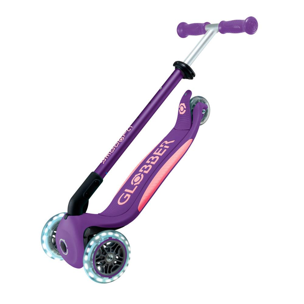 Трёхколесный самокат Globber Primo Foldable Plus Lights Purple