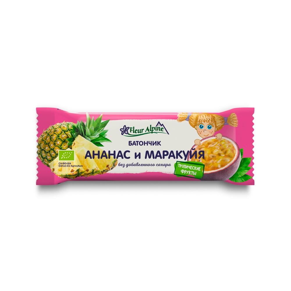 Батончик из тропических фруктов Fleur Alpine ананас маракуя 20гр