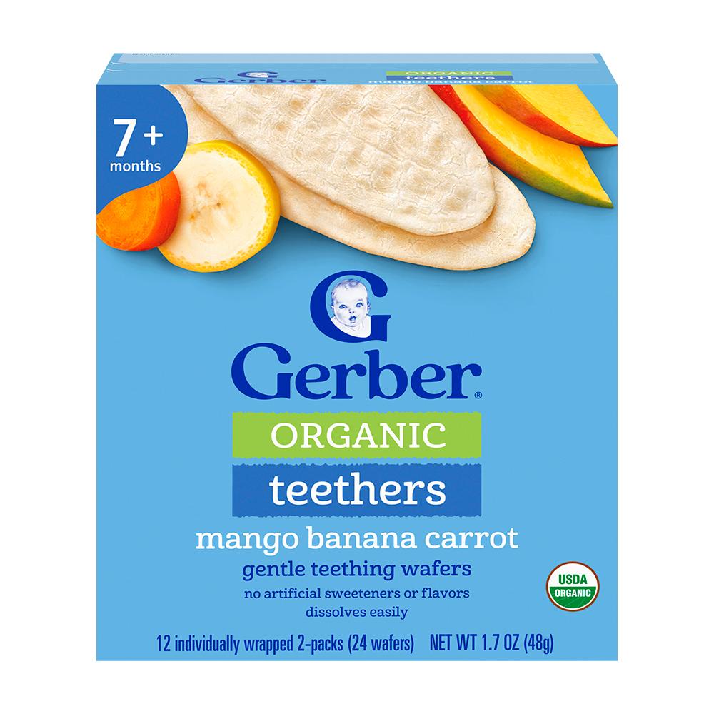 Вафли Gerber Organic манго банан морковь 7м+ 48 гр