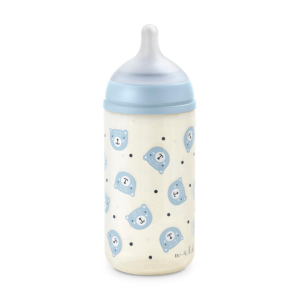 Бутылочка стеклянная Suavinex Wild голубая 240мл Бутылочка стеклянная Suavinex Wild голубая 240мл