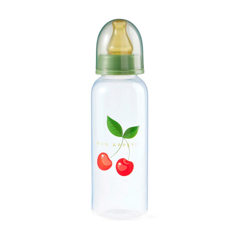 Бутылочка для кормления HAPPY BABY cherry с латексной соской 0м+ 250 мл
