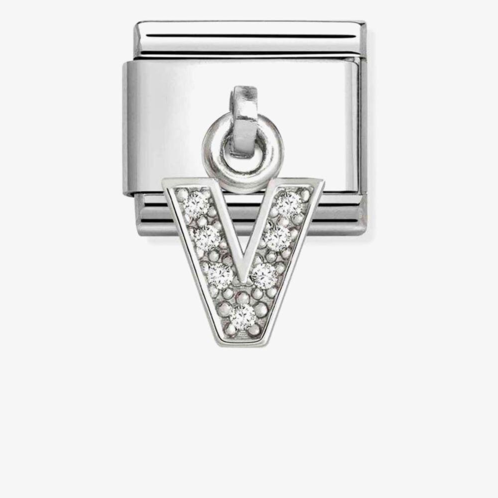 Composable Classic CHARMS LETTERS CZ steel and 925 sterling silver (22_V)
