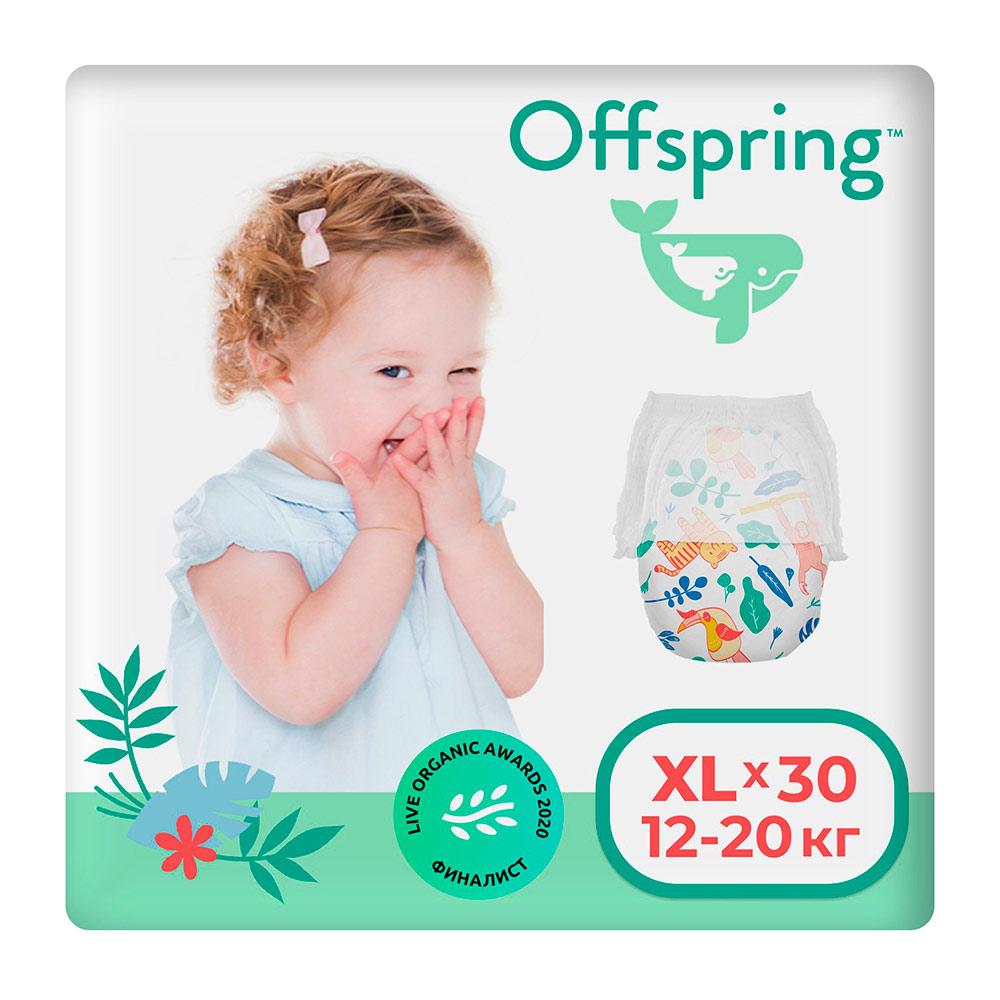 Трусики-подгузники Offspring Джунгли размер XL 12-20 кг 30 шт