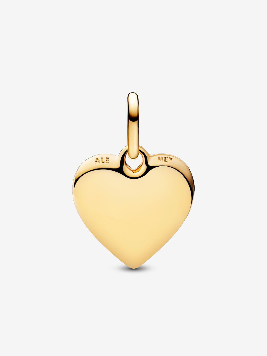 Engravable textured heart 14k gold-plated medallion
