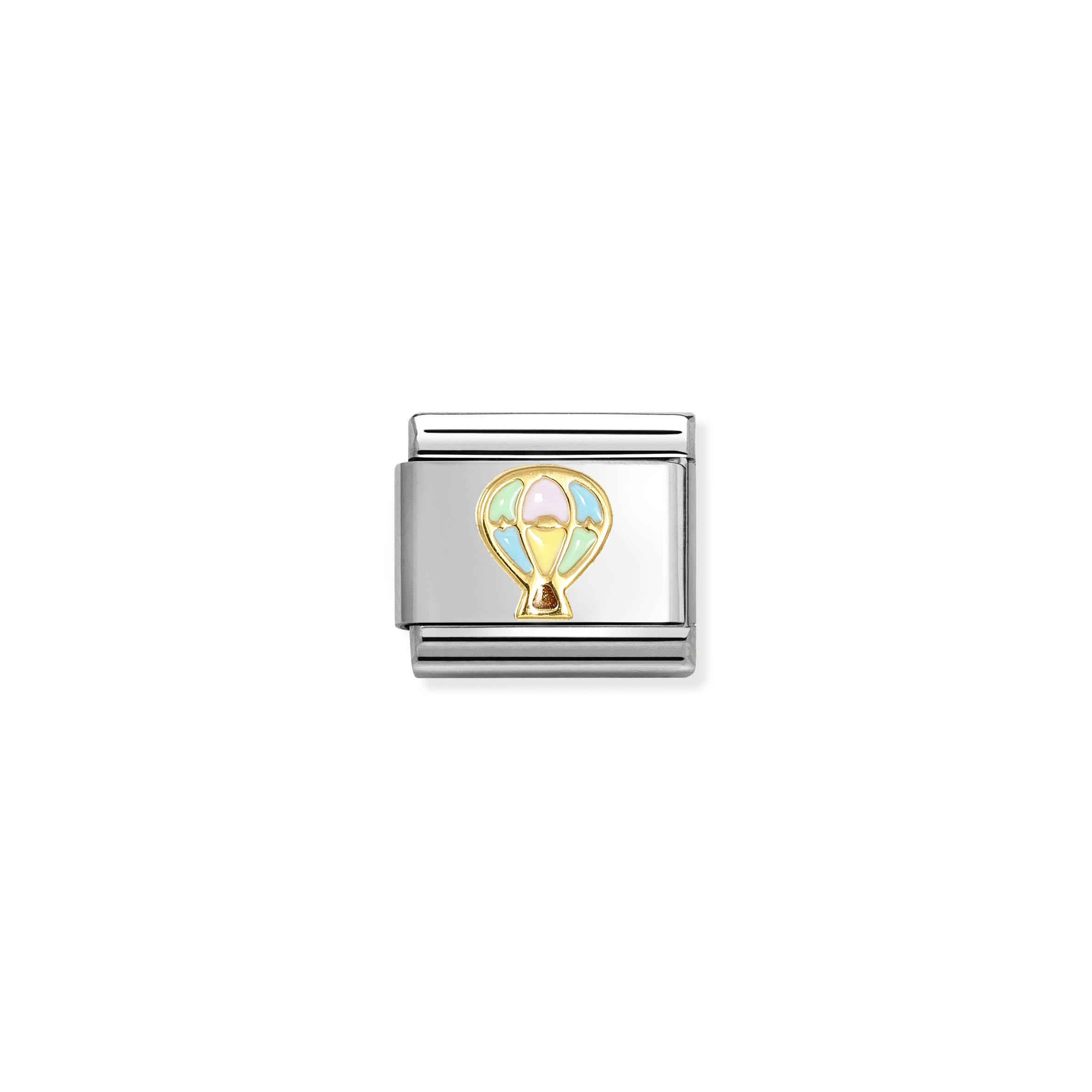 Composable Classic SYMBOLS steel  enamel and 18k gold (66_Hot air balloon MIXCOLOR)