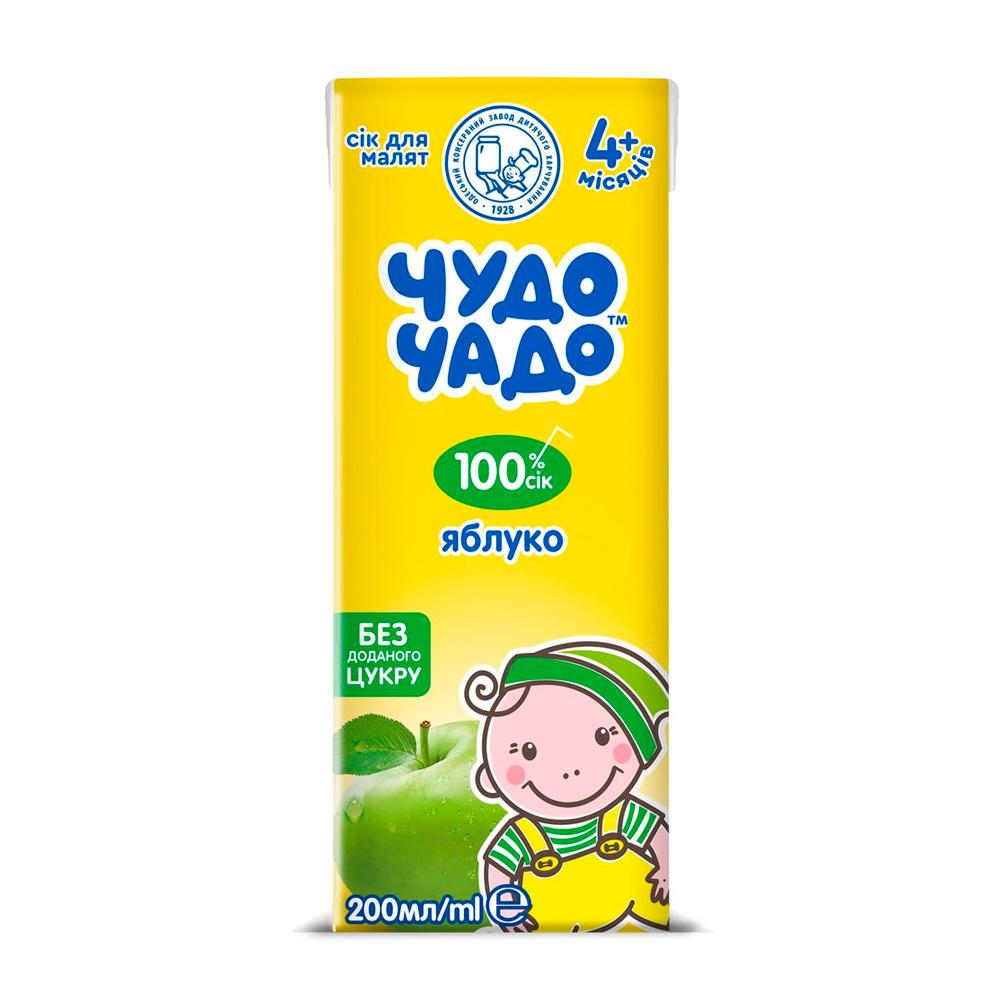 Сок Чудо-чадо яблочный 4м+ 200мл