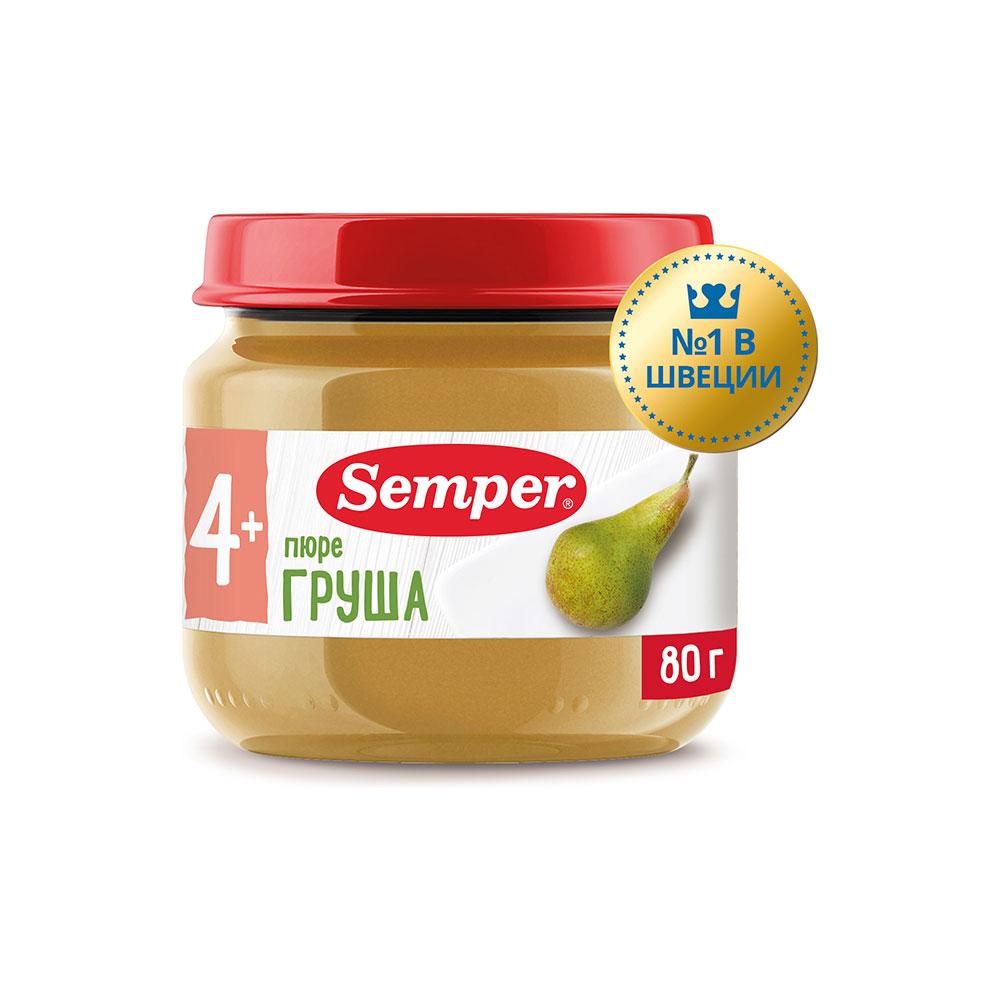 Пюре Semper груша 4м+ 80 гр