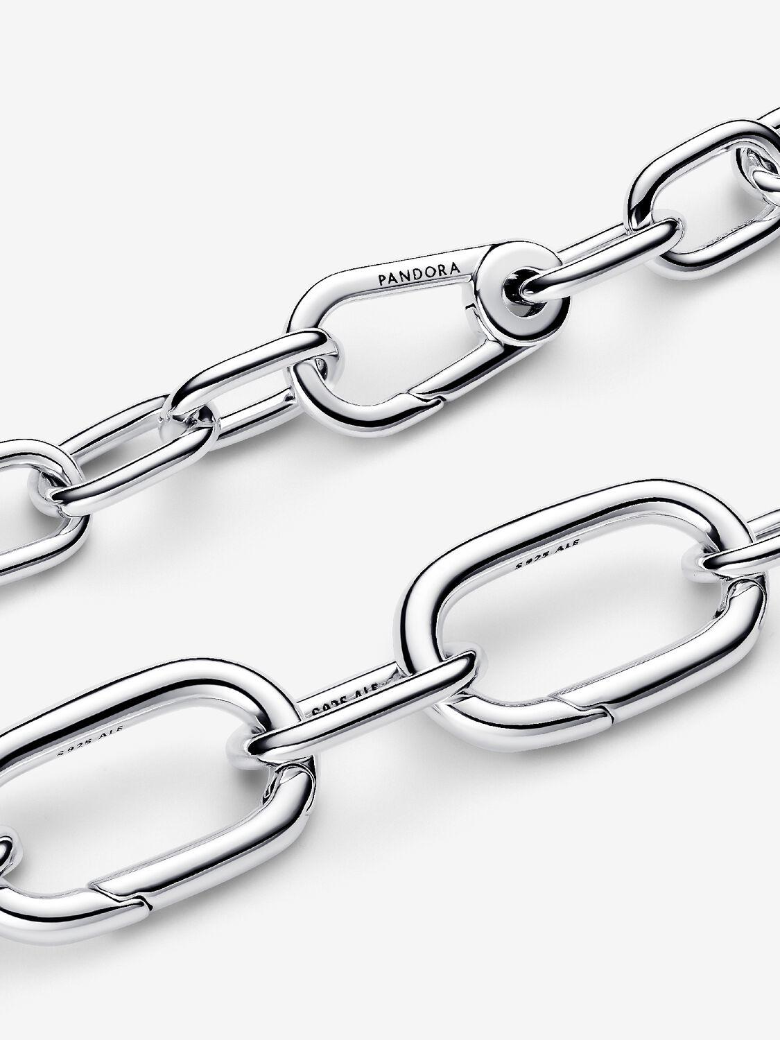 Sterling silver link bracelet with 3 large openable links