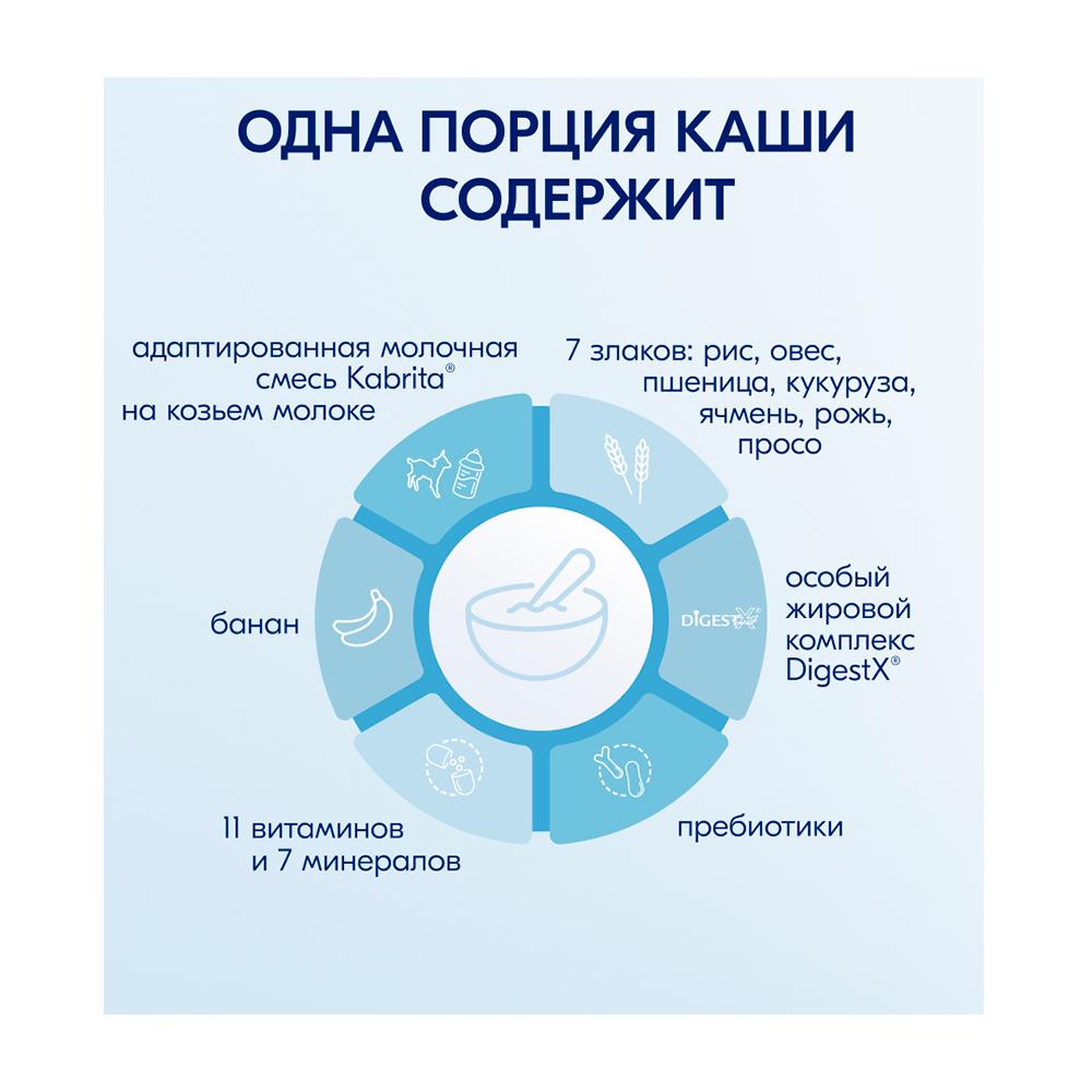 Каша Kabrita 7 Злаков на козьем молоке с бананом 6м+ 180 гр