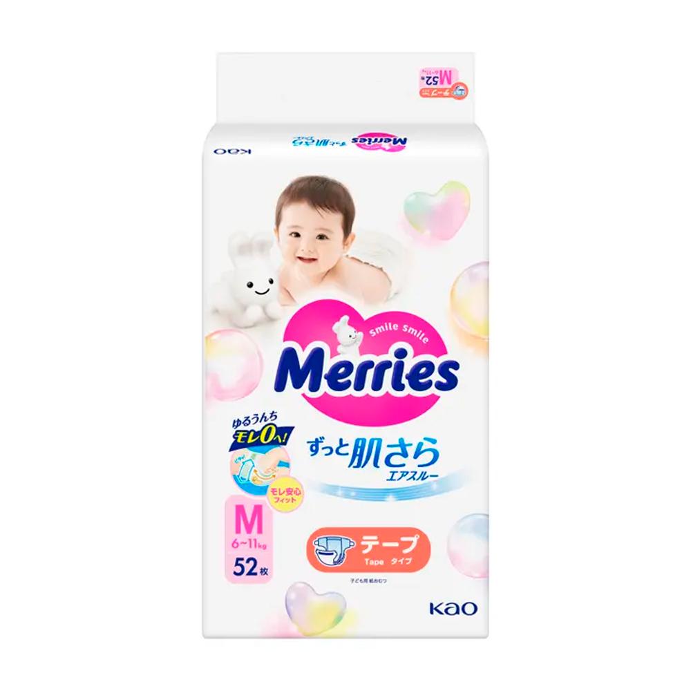 Подгузники Merries размер M 6-11 кг 52 шт