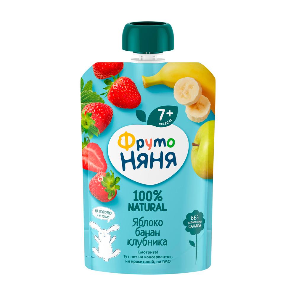 Десерт ФрутоНяня яблоко банан клубника 7м+ 90 гр