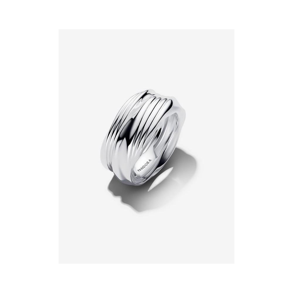 Twisted sterling silver ring set