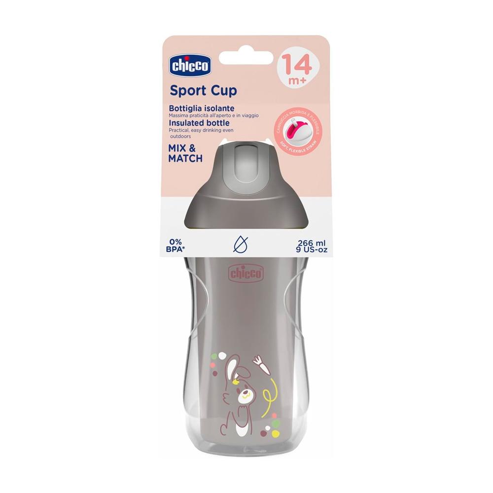 Поильник Chicco Sport Cup серый 14м+ 266 мл