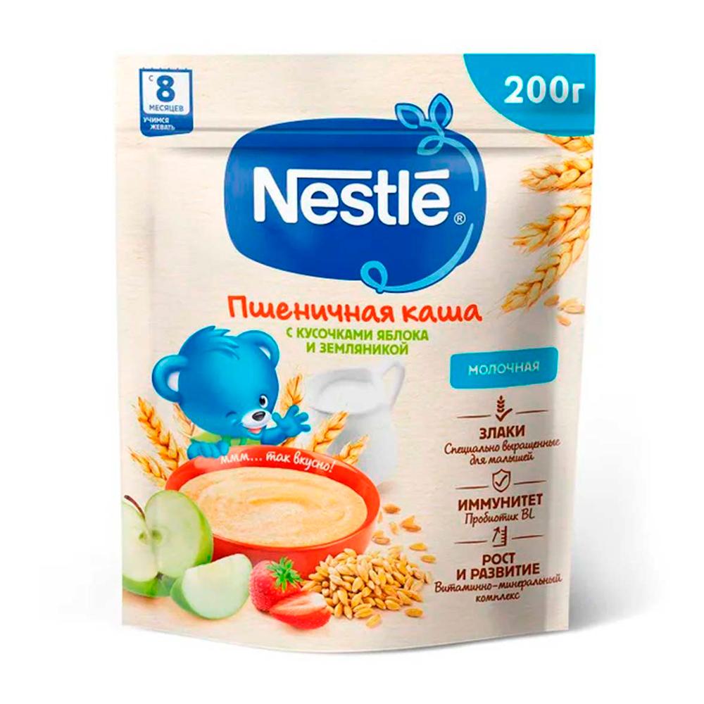 Каша молочная Nestle пшеничная яблоко-земляника 200г 8м+ Каша молочная Nestle пшеничная яблоко-земляника 200г 8м+