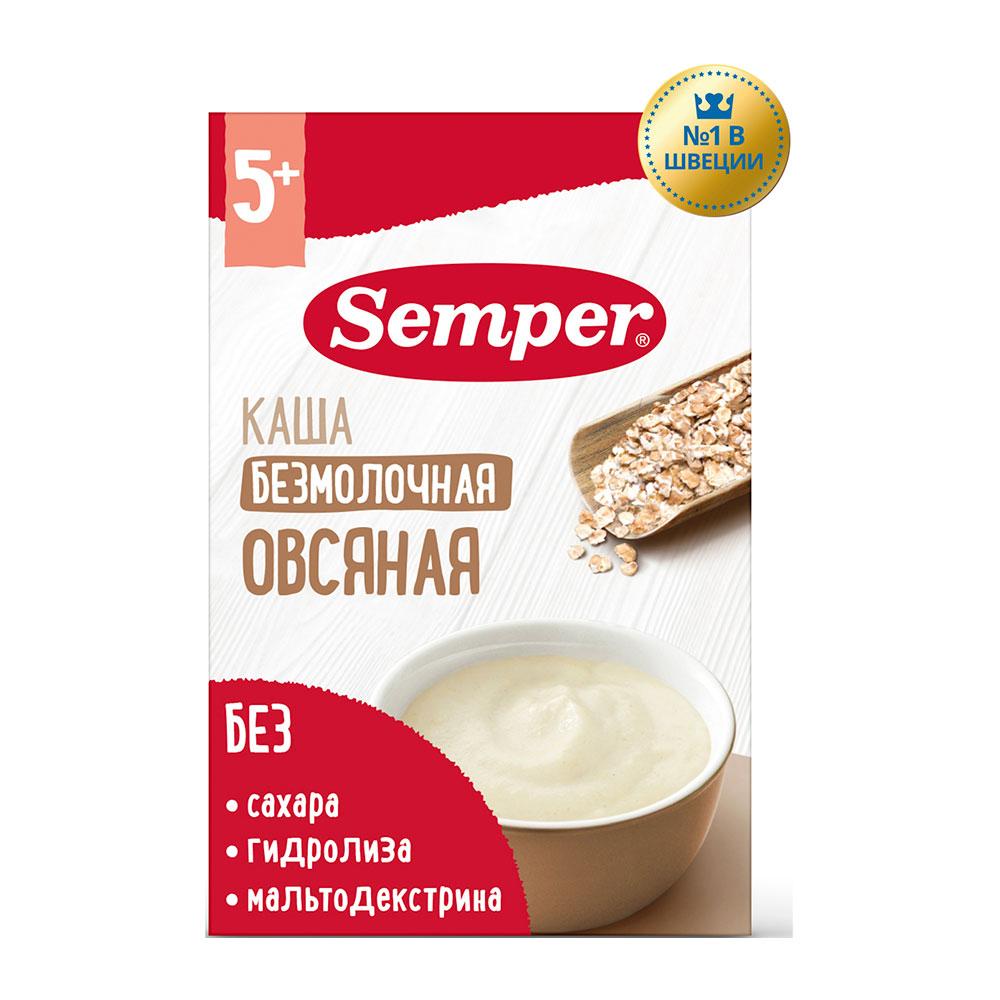 Каша Semper сухая безмолочная овсяная 5м+ 180 гр