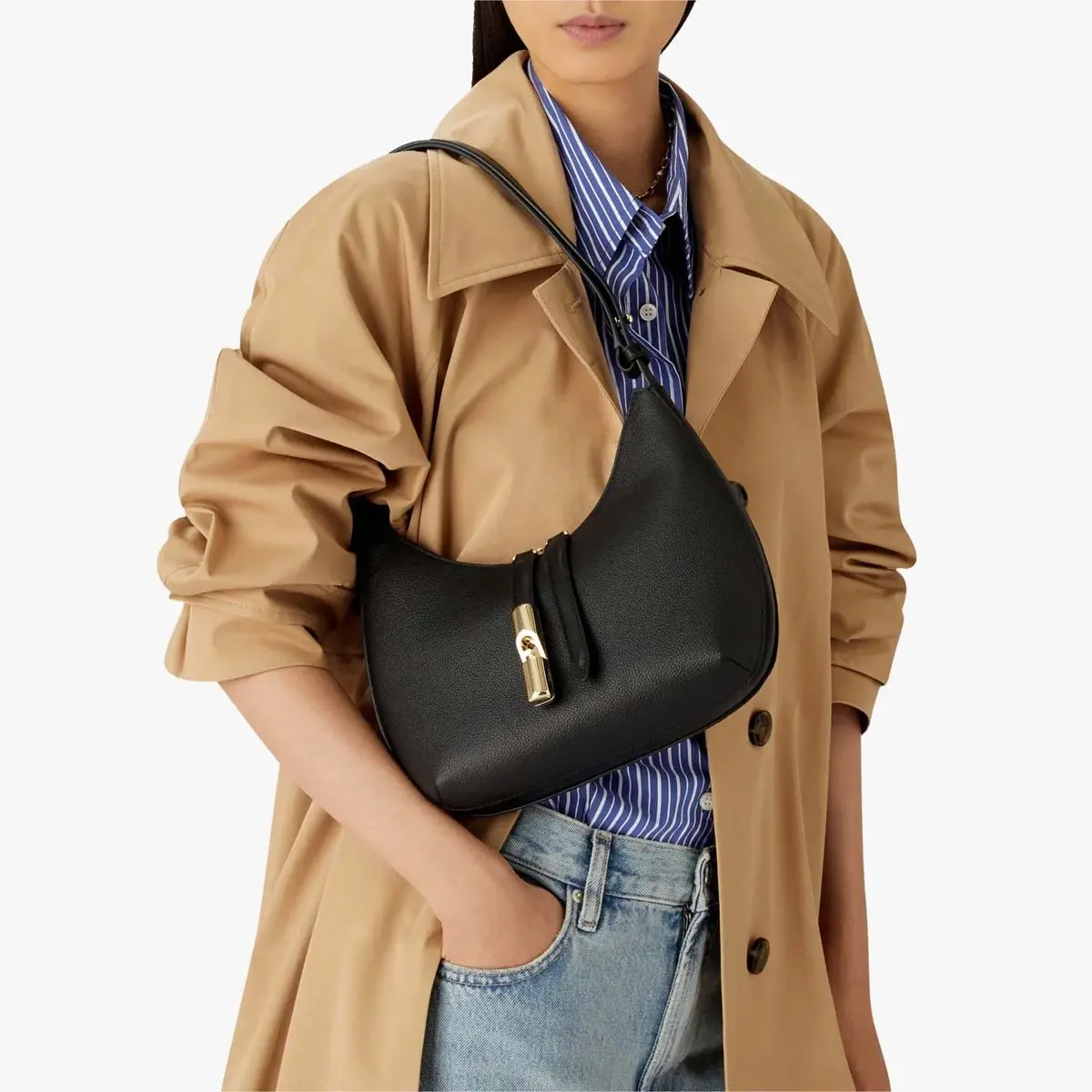 FURLA GOCCIA S SHOULDER BAG - VITELLO NIGHT+VITELLO SIDNEY