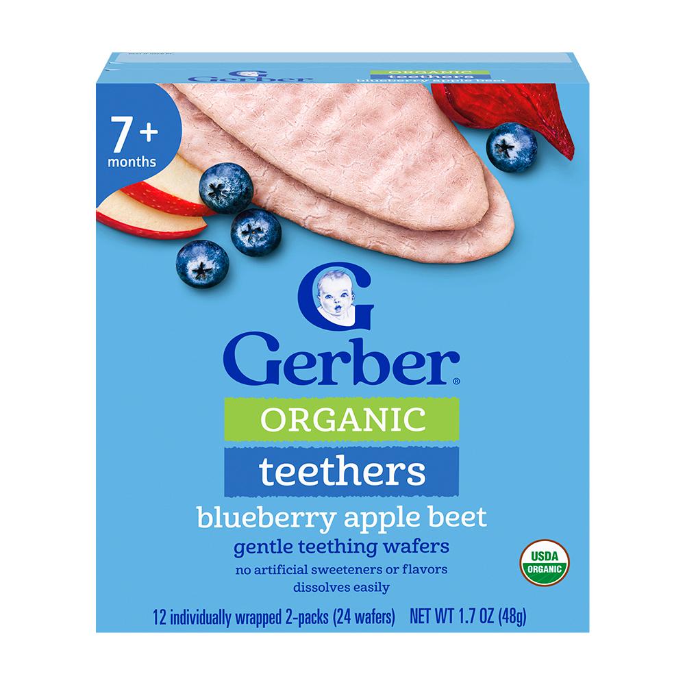 Вафли Gerber Teethers черника свекла 7м+ 48 гр