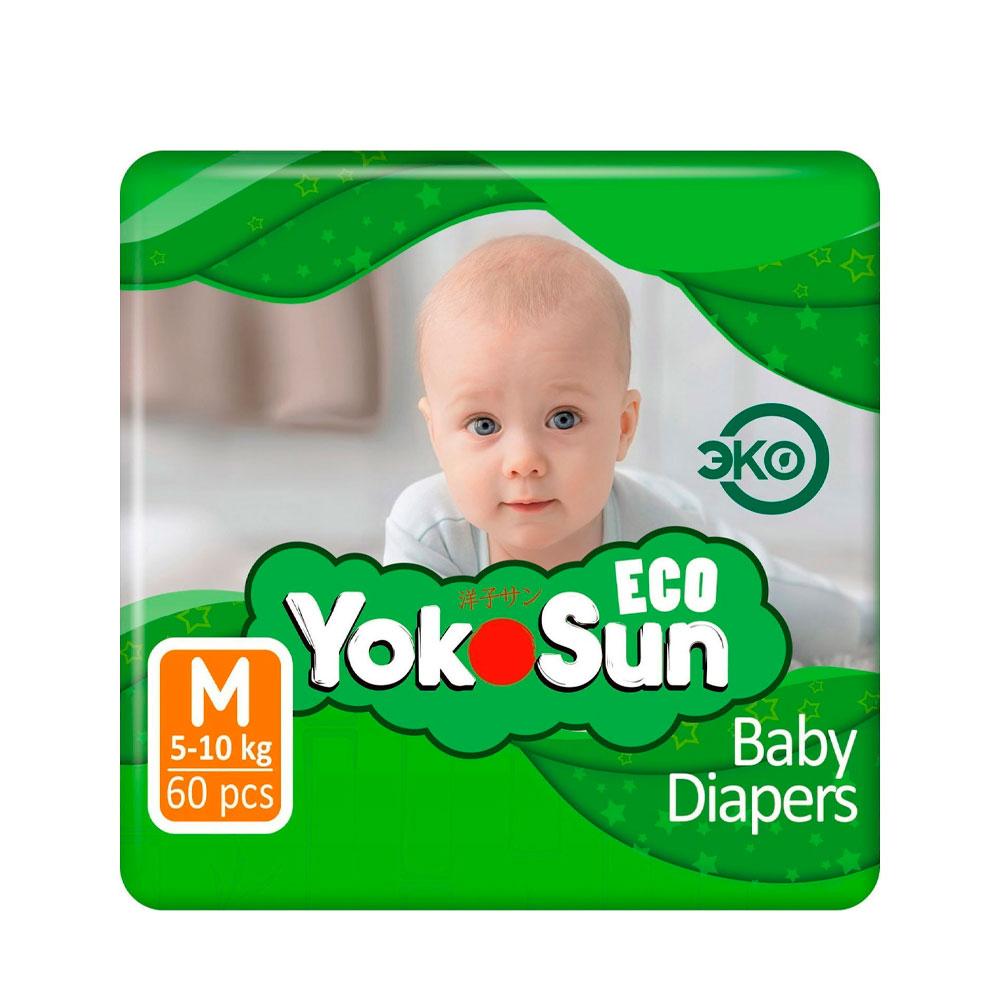 Подгузники YokoSun Eco размер М 5-10 кг 60 шт