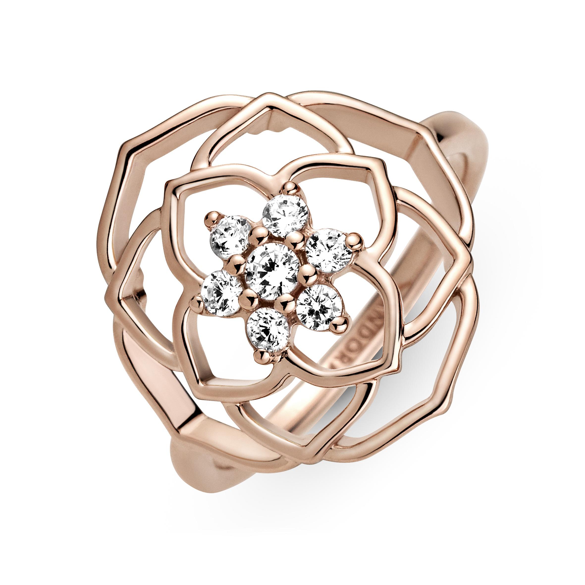 Кольцо PANDORA Rose с цветком розы и прозрачным кубическим цирконием Кольцо PANDORA Rose с цветком розы и прозрачным кубическим цирконием