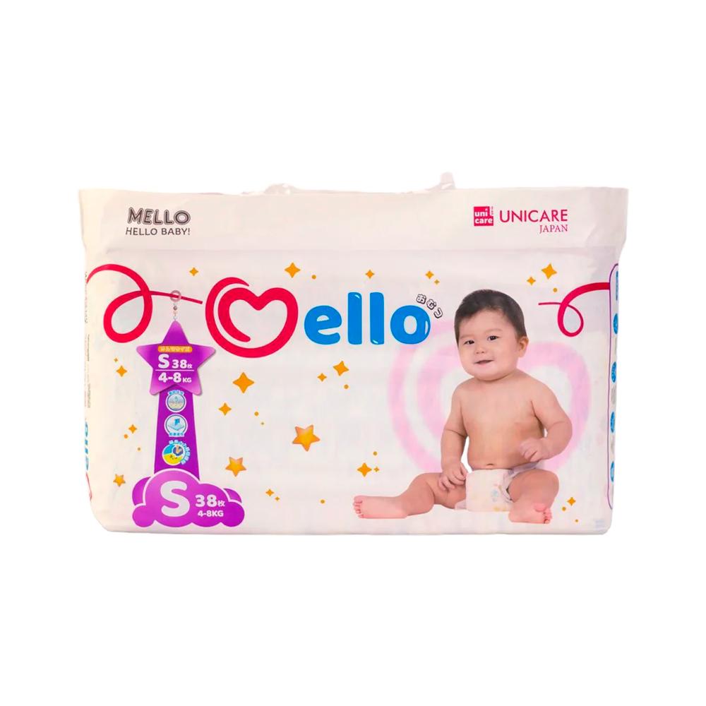 Подгузники Mello размер S 4-8 кг 38шт