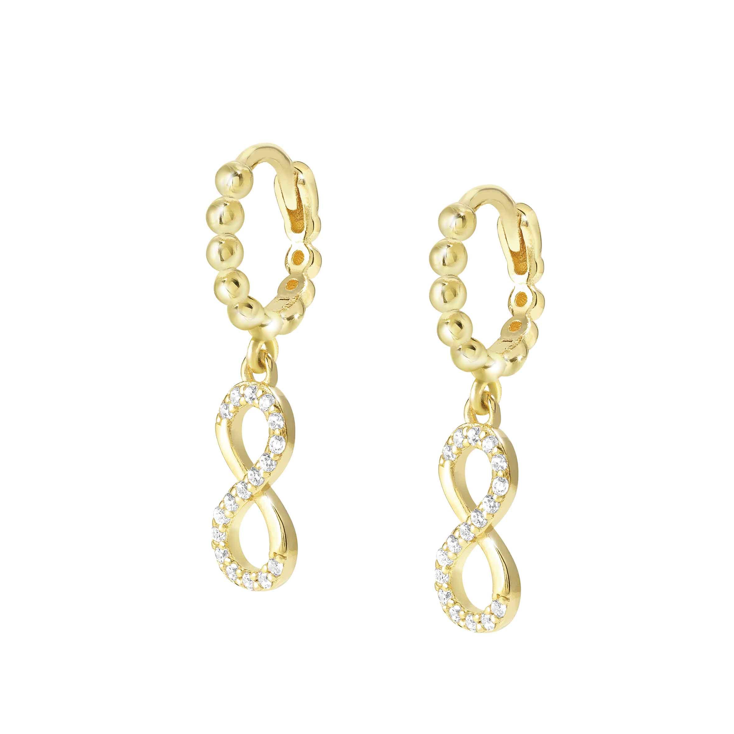 LOVECLOUD earrings in 925 sterling silver and CIRCLE cz (005_Infinity Yellow Gold)