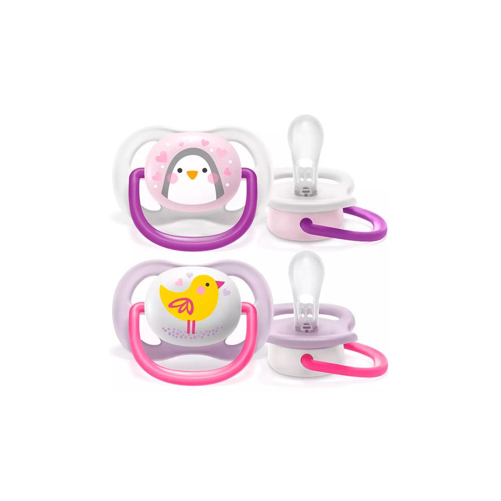 Пустышка Philips Avent Ultra Air Animals для девочек 0-6м 2 шт