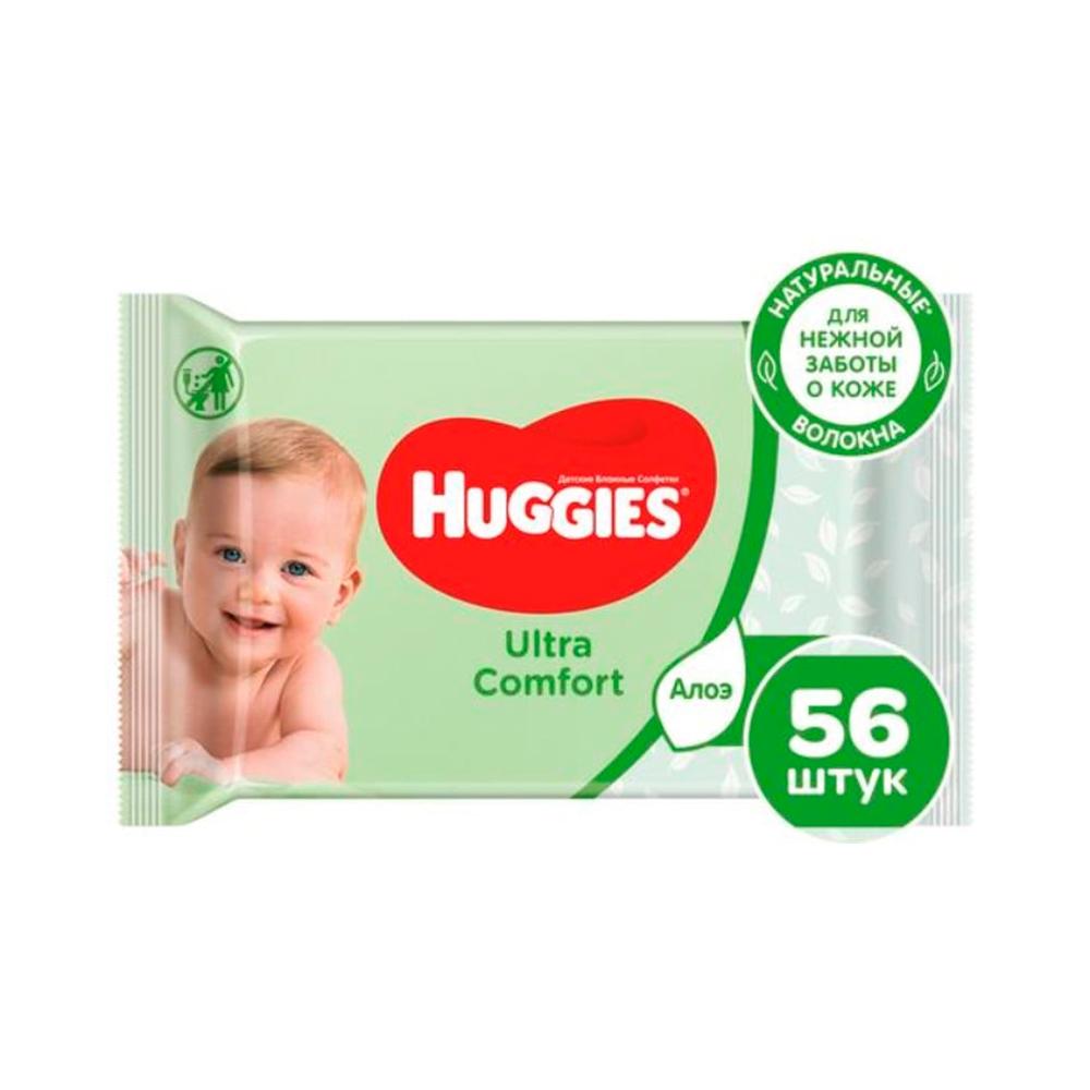 Салфетки детские влажные Huggies BW Ultra Comfort Aloe Triplo 56 шт