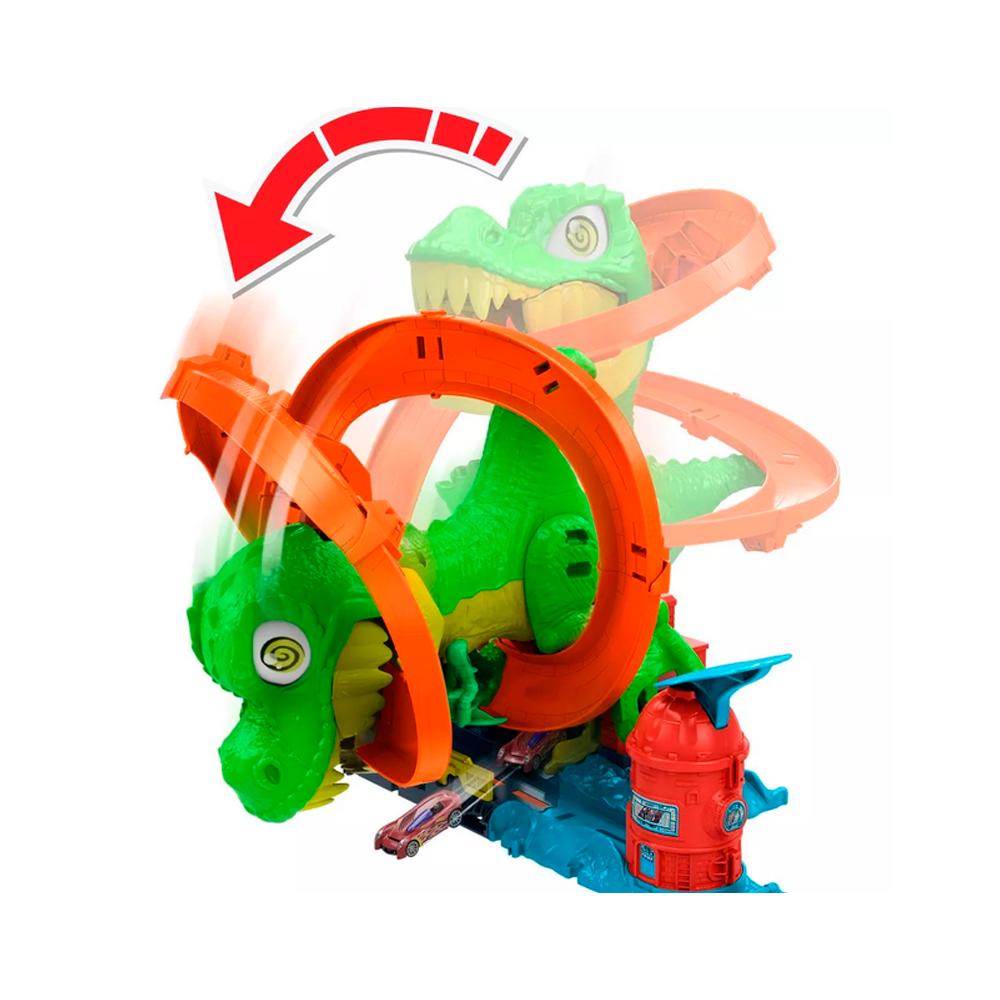Автомобильный трек Hot Wheels City  T-Rex vs Fire Station