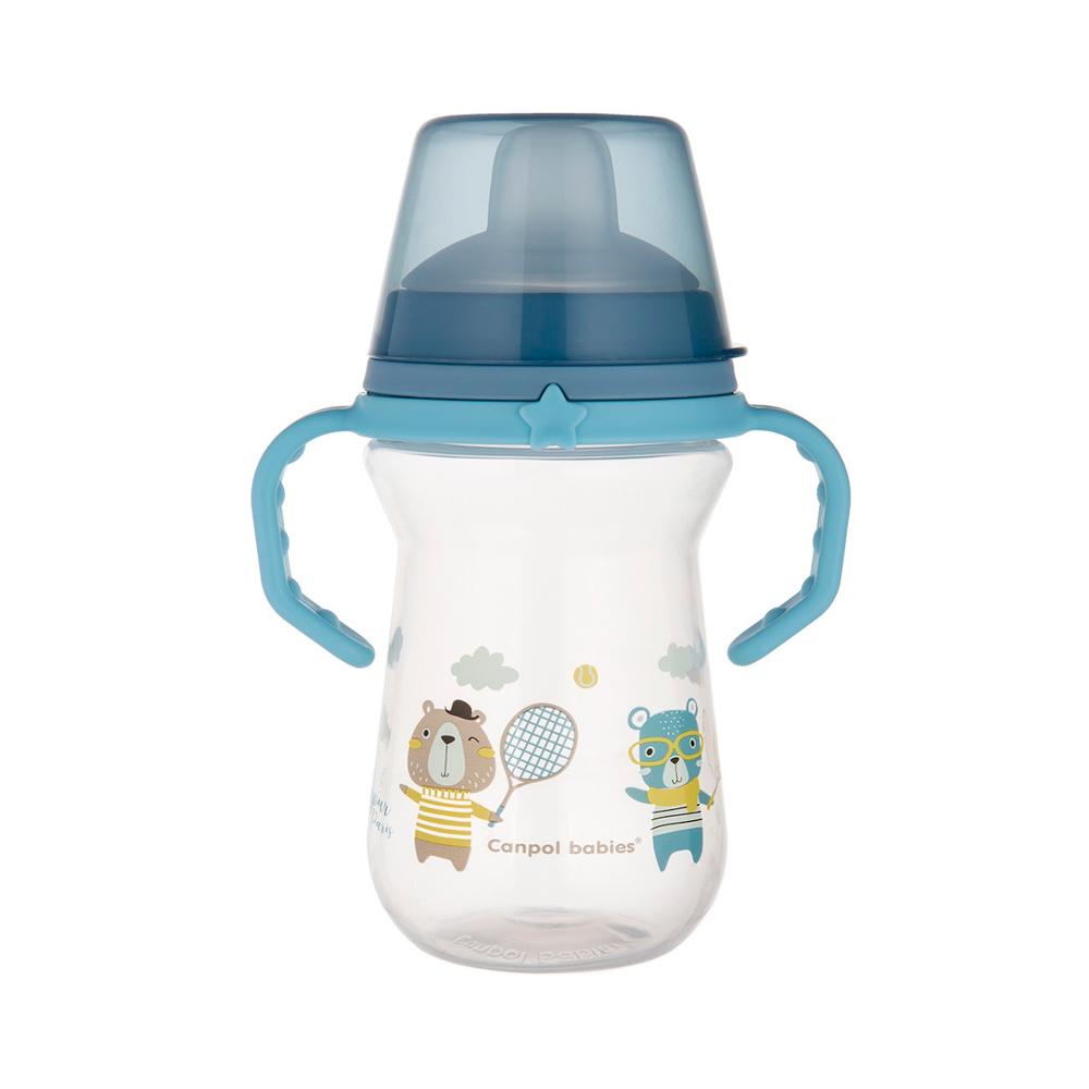 Поильник с силиконовым носиком Canpol Babies FirstCup Bonjour Paris голубой 6м+ 250 мл
