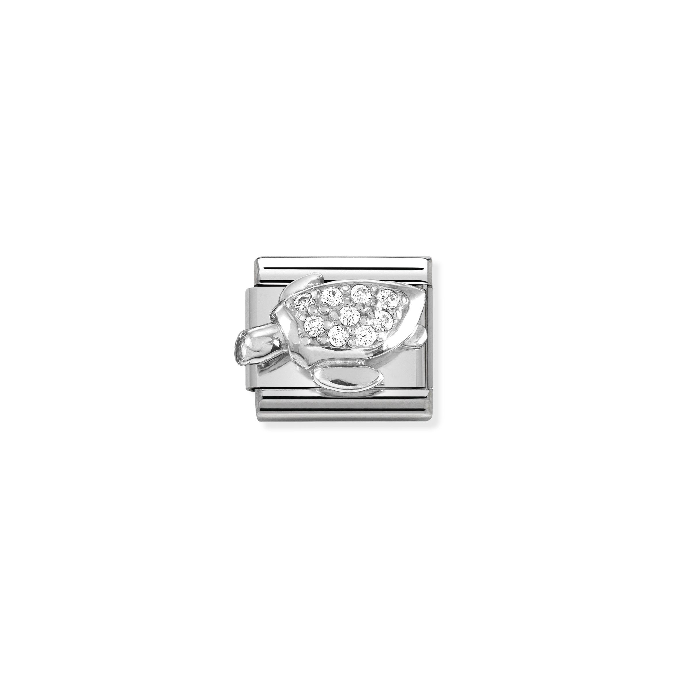 Composable CL SYMBOLS steel   Cubic zirconia and 925 sterling silver (46_Sea turtle)