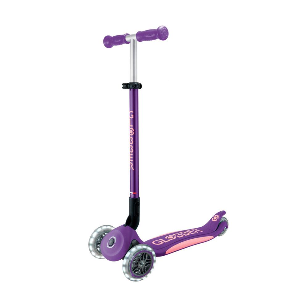 Трёхколесный самокат Globber Primo Foldable Plus Lights Purple