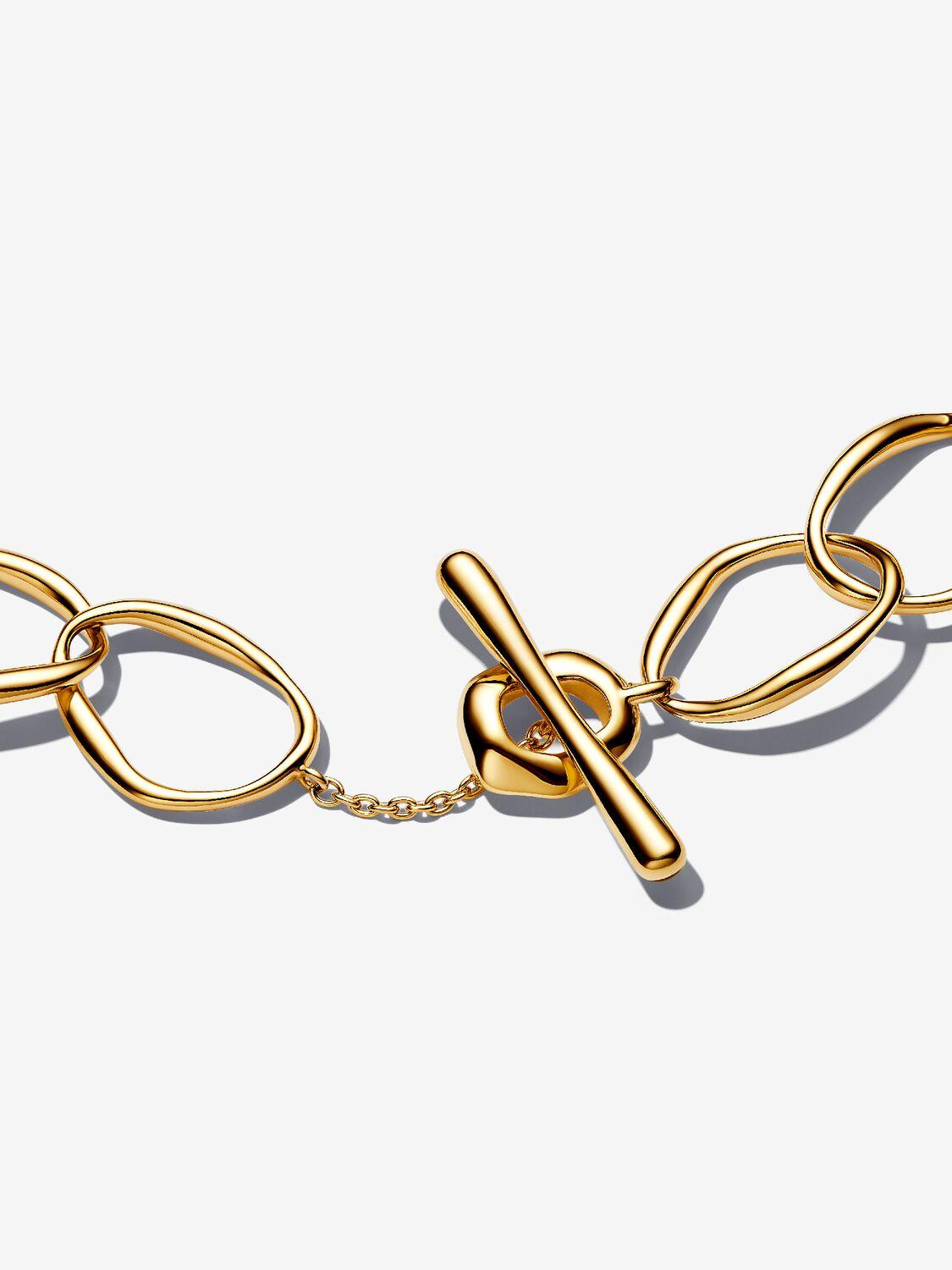 Organically shaped link14k gold-plated bracelet