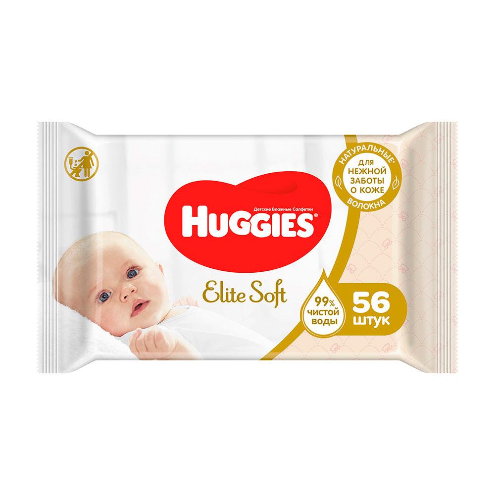 Влажные салфетки Huggies Elite Soft 0м+ 56 шт