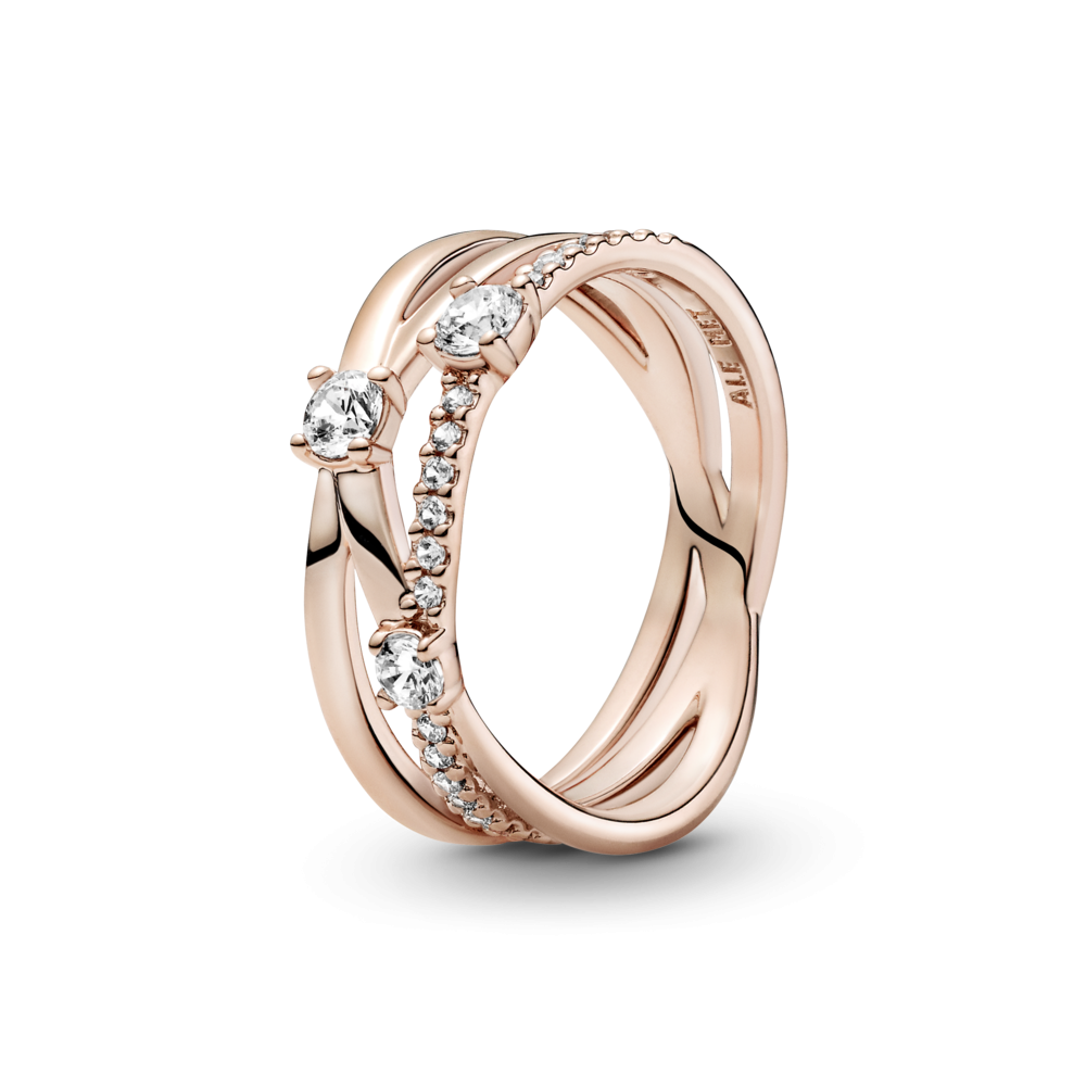 Кольцо PANDORA Rose с прозрачным кубическим цирконием