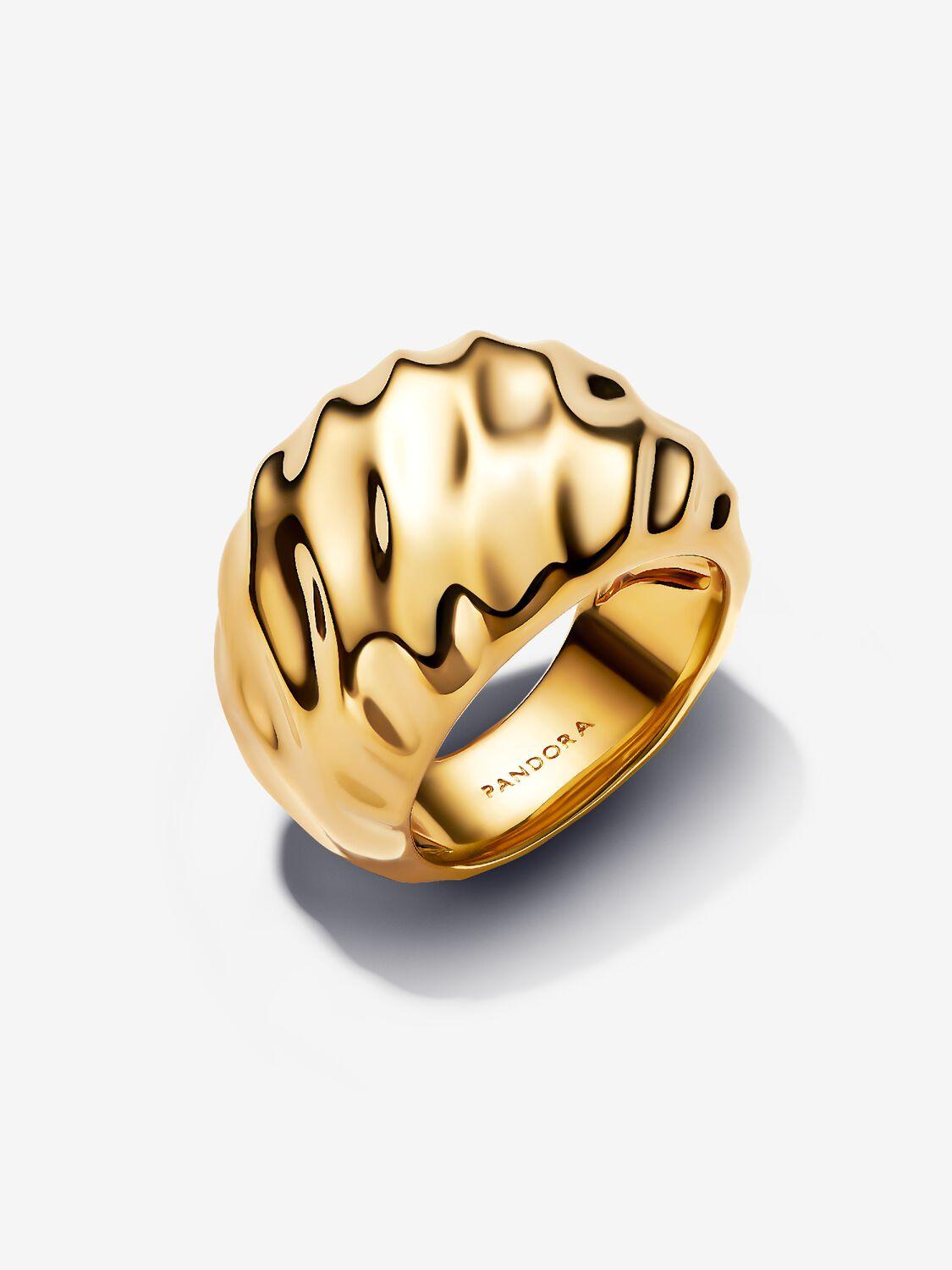 Rippled 14k gold-plated ring