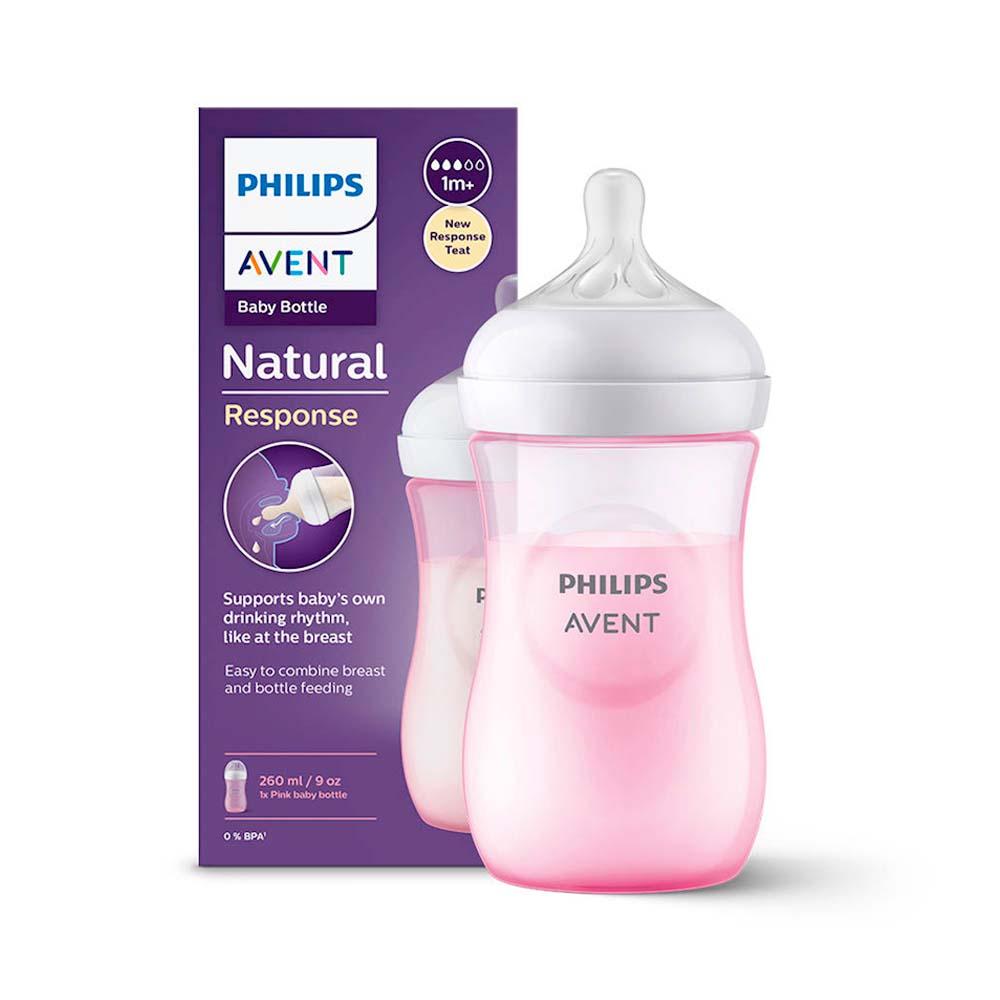 Бутылочка для кормления Philips Avent Natural Response розовая 1м+  260 мл